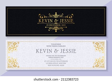 Luxury vintage golden vector invitation card template