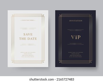 Luxury vintage golden vector invitation card template 