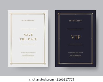 Luxury vintage golden vector invitation card template 