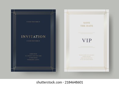 Luxury vintage golden vector invitation card template 