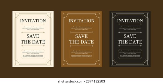 Luxury vintage golden vector invitation card template. wedding invitation