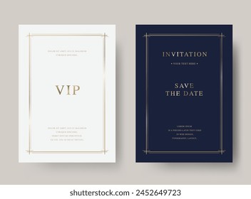 Luxury vintage golden vector invitation card template 