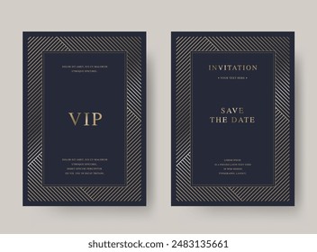 Luxury vintage golden vector invitation card template 