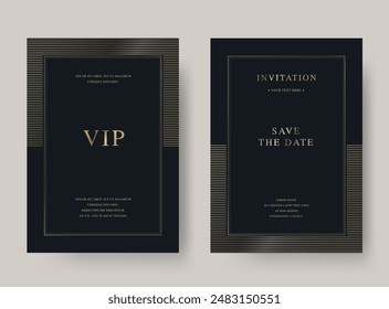 Luxury vintage golden vector invitation card template 