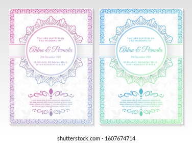 Luxury vintage gradient vector invitation card template 