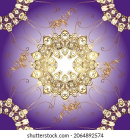 Luxury vintage illustration. 1920-30s motifs. Minimalistic geometric design. Vector line design. Seamless. Art Deco Pattern on brown, violet and neutral colors. Curls background.