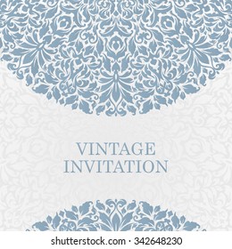 Luxury vintage invitation card template. Ornate calligraphic floral greeting card.