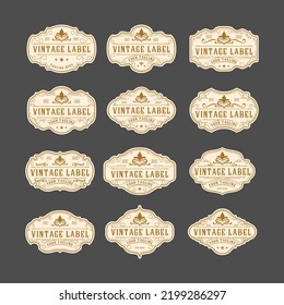 luxury vintage label frame. decorative labels in retro vintage style, luxury labels, product stickers, jewelry and more.