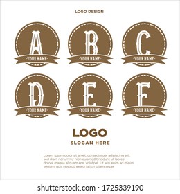 Luxury vintage letters of the alphabet vector logo set. Brand identity for Restaurant, Hotel. Boutique, Fashion store, Fashion label. Business Emblem or elegant Monogram