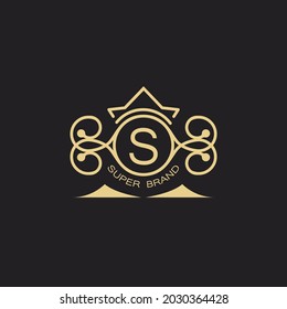 Luxury Vintage Logo template flourishes calligraphic elegant ornament lines. identity for Restaurant, Royalty, Boutique, Cafe, Hotel, Heraldic, Jewelry, Fashion and other. Design vector illustration