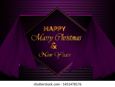 luxury vintage Marry christmas purpple invitation-card