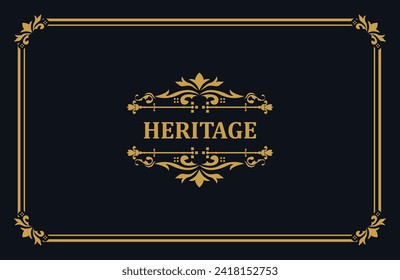 Luxury vintage ornament logo monogram template concept