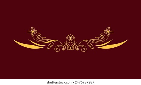 luxury vintage ornaments floral leaf golden colors for frame border and luxury decoration 10