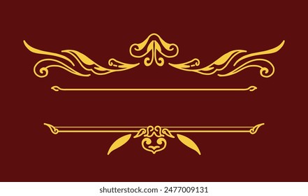 luxury vintage ornaments floral leaf golden colors for frame border and luxury decoration 13
