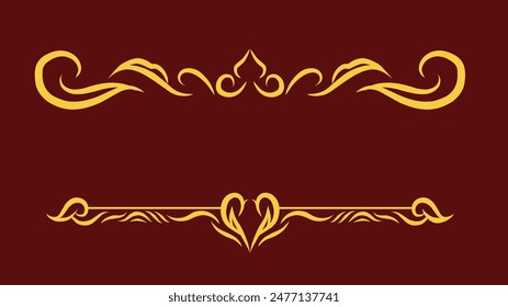 luxury vintage ornaments floral leaf golden colors for frame border and luxury decoration 16