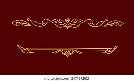 luxury vintage ornaments floral leaf golden colors for frame border and luxury decoration 23