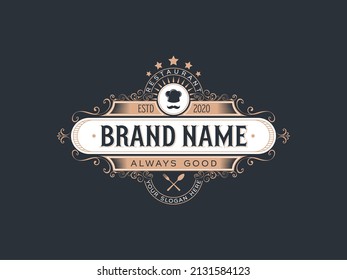 luxury vintage restaurant logo design