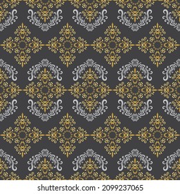 Luxury Vintage Seamless Pattern, Golden ornament pattern
