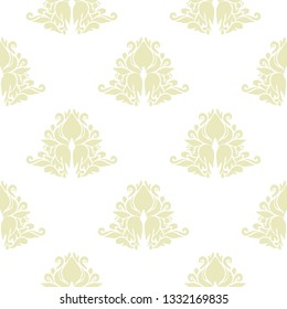 Luxury vintage seamless white wallpaper pattern