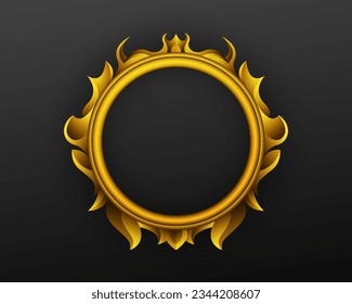 Luxury Vintage Style Golden Border Frame on Black Background