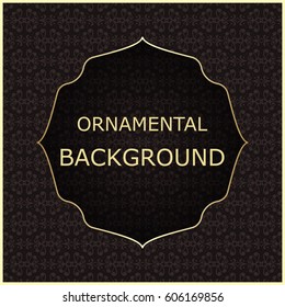 A luxury vintage vector card. Color background with beautiful ornaments and golden screen frame.