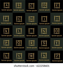 Luxury vintage vector set of  line design elements for logos, frames and borders for restaurant, hotel, boutique. Letters of the alphabet stylish monograms 