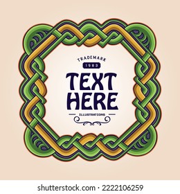 Luxury vintage viking frame illustration vector illustrations for your work logo, merchandise t-shirt, stickers and label designs, poster, greeting cards advertising business company or brands