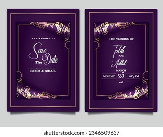 luxury vintage wedding invitation set
