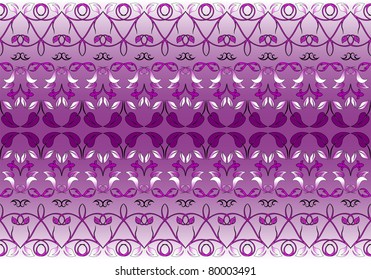 Luxury violet ornamental pattern wallpaper