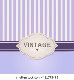 Luxury violet vintage style label frame. Vector illustration.
