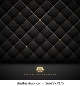 Luxury vip black and gold leather background