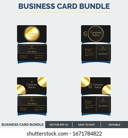 Luxury VIP business card black gold color with modern minimalist style. Elegant business name card template for any purpose like accountant, attorney, lawyer.  
