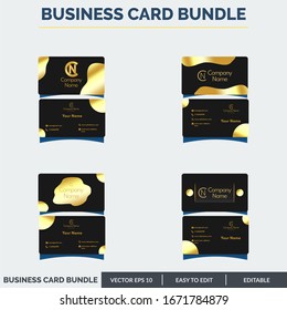 Luxury VIP business card black gold color with modern minimalist style. Elegant business name card template for any purpose like accountant, attorney, lawyer.  