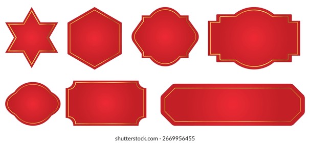 Etiquetas rojas VIP de lujo etiquetas premium sellos de calidad y pegatinas, colección de Ilustración vectorial