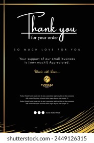 Luxury, Vip, VVIP. Thank you Compliment card design layout. Thank you for your order card with text spice. illustration vector.