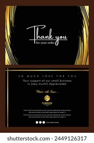 Luxury, Vip, VVIP. Thank you Compliment card design layout. Thank you for your order card with text spice. illustration vector.