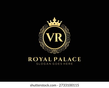 Luxus v monogram königlichen Palast Emblem Vintage-Design elegante ornate Rand luxuriöse Business-Insignien für Branding