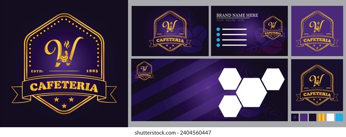 Luxury W Letter logo design with coffee bean items - a sophisticated template for business cards, social posts, cover photos, and corporate identity.