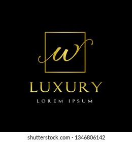 Luxury W Letter vector  template logo. This font with gold and beautiful design, suitable for jewelry, cosmetic and brand.  