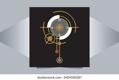 luxury wall clock vector design template
