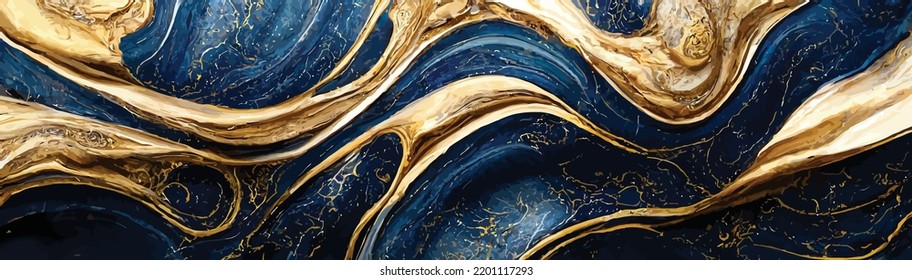 luxury wallpaper - blue marble and gold abstract background