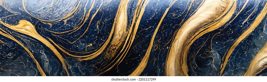 luxury wallpaper - blue marble and gold abstract background