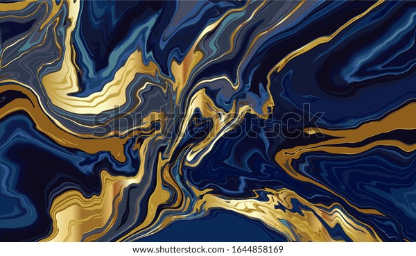 luxury wallpaper. Blue marble and gold\
abstract background texture. Indigo ocean blue marbling with\
natural luxury style swirls of marble and gold\
powder.	