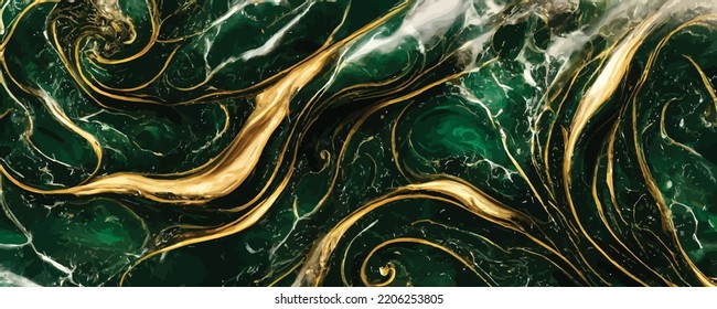 luxury wallpaper. Green marble and gold abstract backgrounds