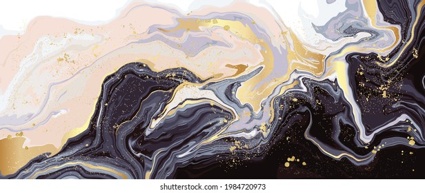 luxury wallpaper. Pink and black marble and gold abstract background texture. pink marbling with natural luxury style swirls of marble and gold powder.