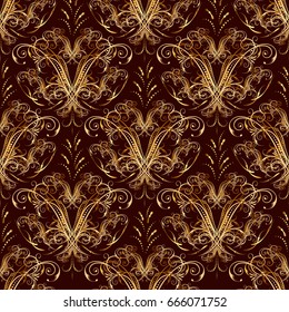 Luxury wallpaper. Seamless pattern bg. Classical luxury old fashioned damask ornament, royal victorian seamless texture for wallpapers, textile, wrapping. Exquisite floral baroque template.