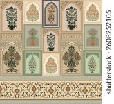  Luxury Wallpapers for Home and Commercial Spaces, Mughal Wall Mural, Mughal Border.