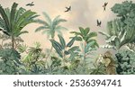  Luxury Wallpapers for Premium Homes, Brand Stores and Hotels, Tropical Mural Illustration.