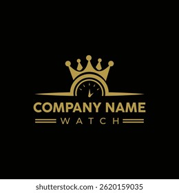 Logotipo dourado da empresa de relógios de luxo