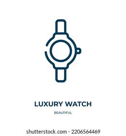 Luxury Watch Icon. Linear Vector Illustration From Beautiful Collection. Outline Luxury Watch Icon Vector. Thin Line Symbol For Use On Web And Mobile Apps, Logo, Print Media.